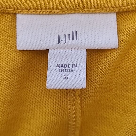 J JILL FEATHERWEIGHT 3/4 SLEEVE TUNIC DANDELION Yellow V-NECK Size M - Picture 6 of 9